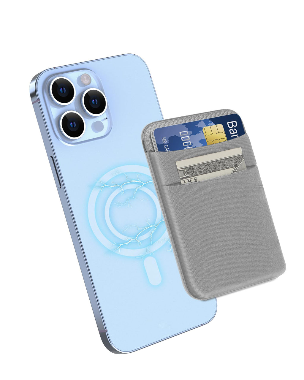 Senose Magnetic Wallet Compatible with MagSafe Wallet Mag-Safe Phone Wallet Compatible for iPhone 15 Pro Max/15 Pro/15 Plus/15/14 Pro Max/14 Pro/14/13 Pro Max/13 Pro/13/13 Mini/12/12 Pro/12 MaxGrey